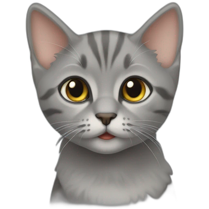 Chaton raye gris emoji