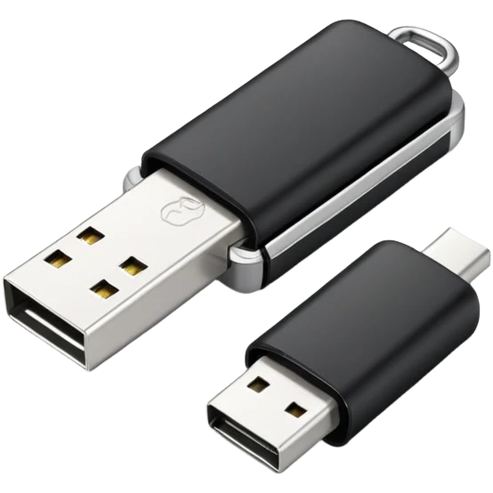 USB flash drive storage device with metal connector and plastic case emoji