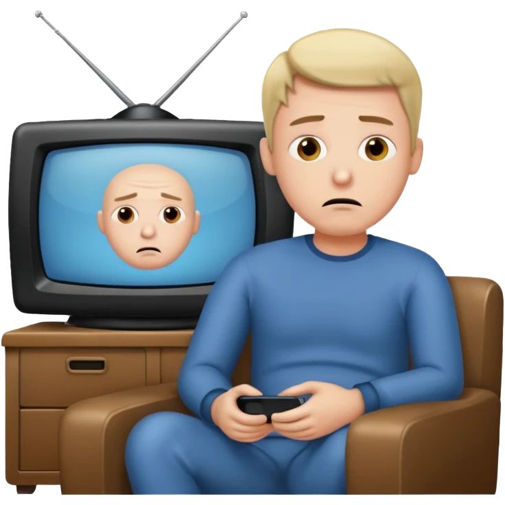 bored man watching television emoji