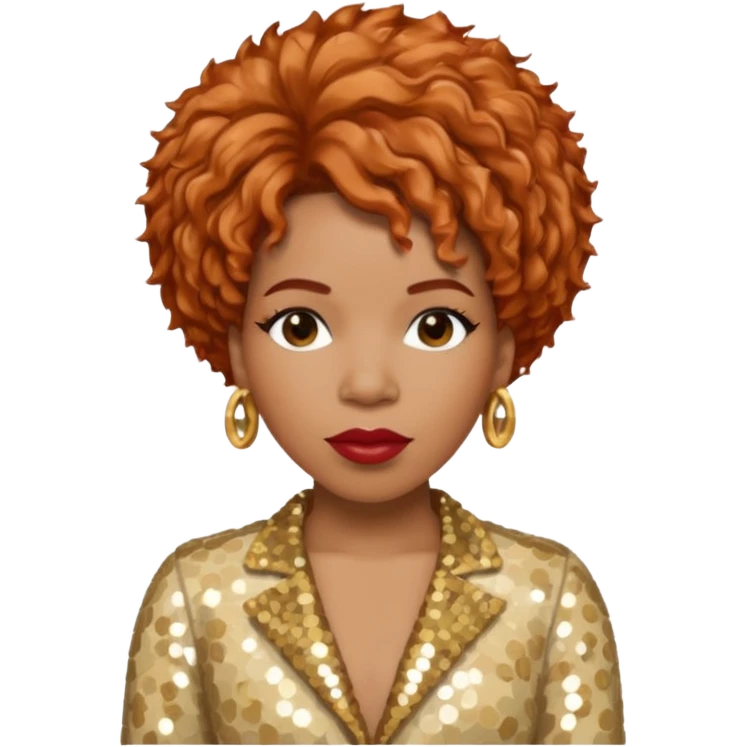 Macy Gray from Mary Mary with reddish blonde hair, cream sequin outfit emoji