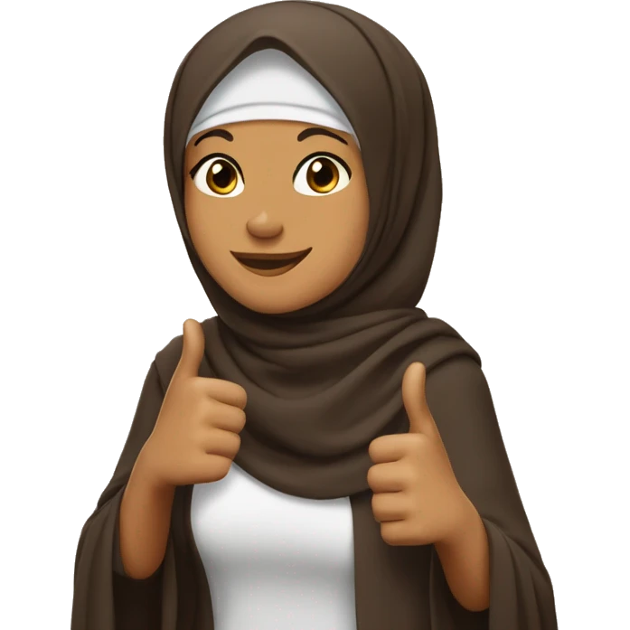hijab brown thumbs up emoji