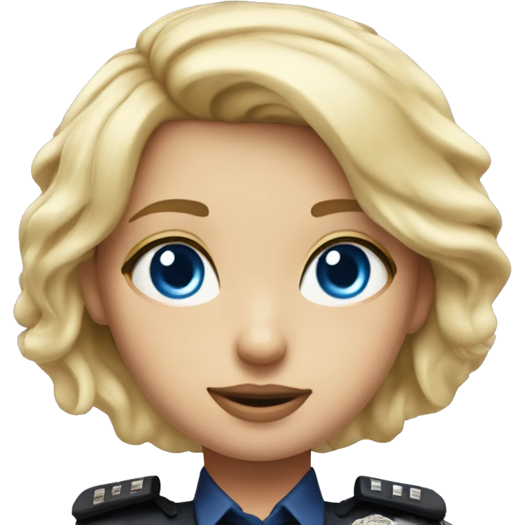 Blonde girl blue eyes hyper realistic police officer emoji