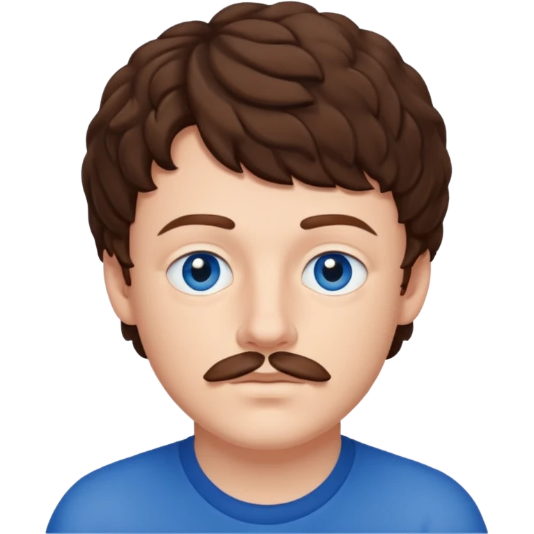 Jack Harlow with blue eyes, brown hair and thin mustache  emoji