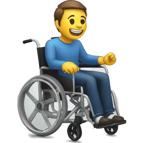 a man laughing in a wheelchair emoji