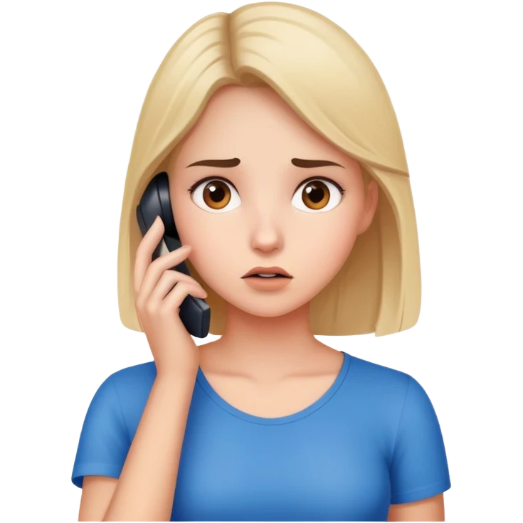 girl with a lot of phone calls and work emoji