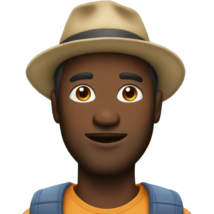 casual male portrait with hat emoji