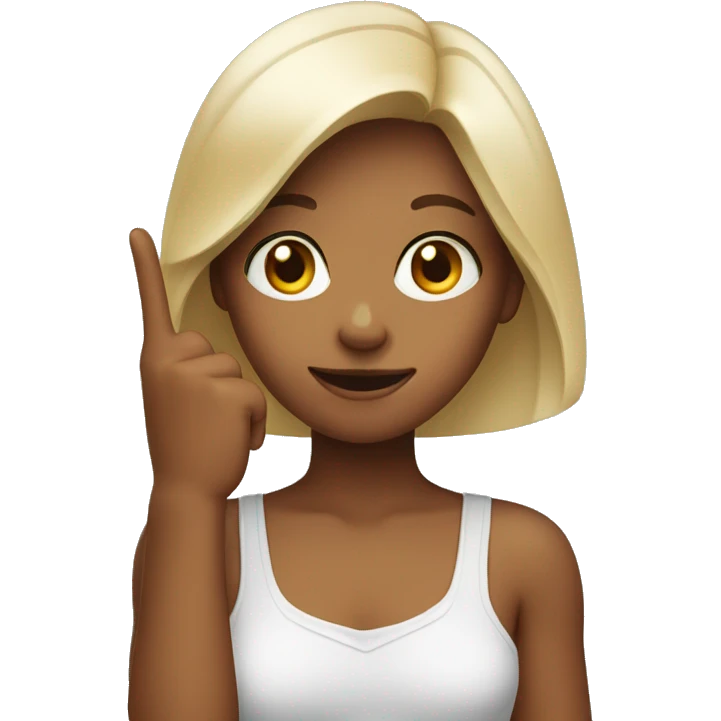 Girl holding up finger  emoji