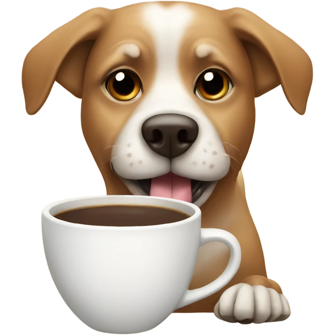 Dog with coffee emoji