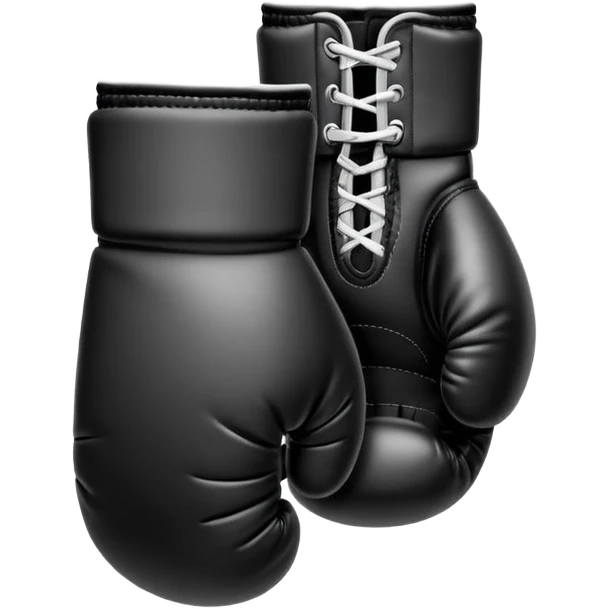 Minimalistic flat vector icon, iOS style, thin black contour on white background. Boxing gloves or a fighter silhouette in stance. emoji