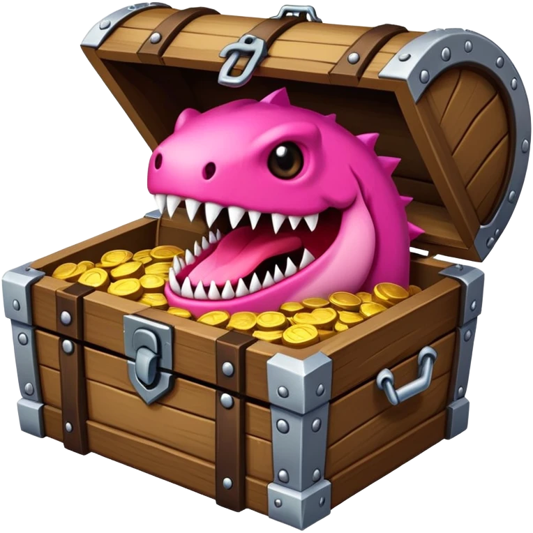 treasure chest monster mimic with sharp teeth and long tongue emoji