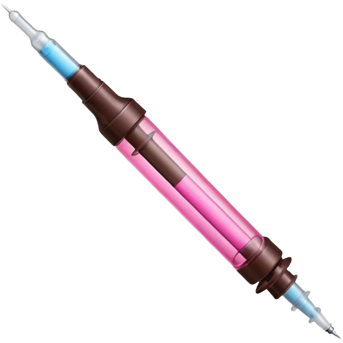 pink and dark brown syringe emoji