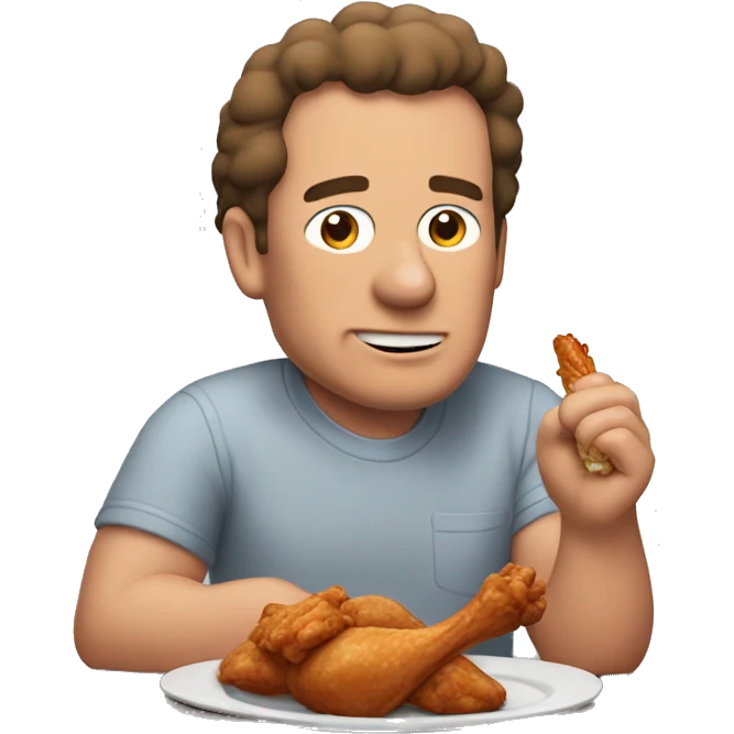 Peter from Family guy eating chickenwings emoji