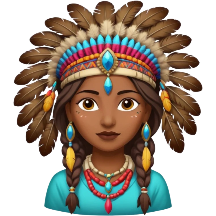 female indian with feather in hair emoji