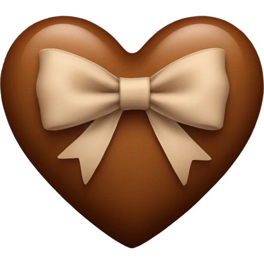Brown heart with bow emoji