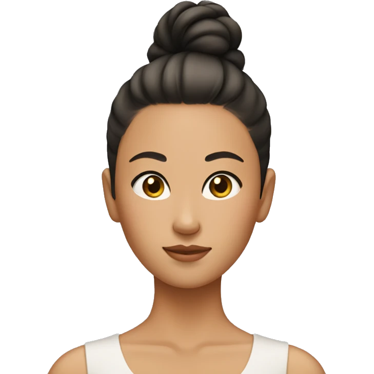  tan Asian girl with a slick back bun  emoji