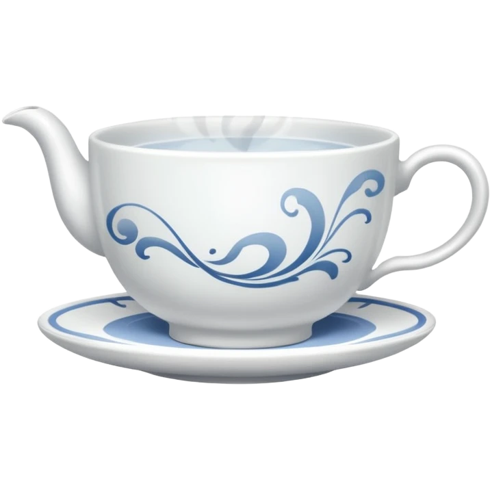 teacup with rising steam lines emoji