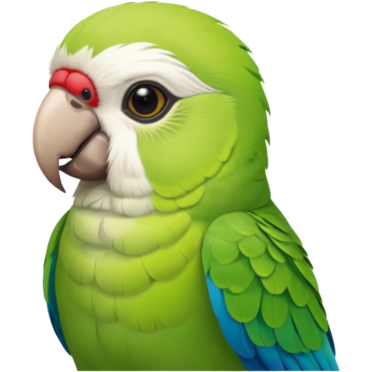 Green and white Monk parakeet emoji