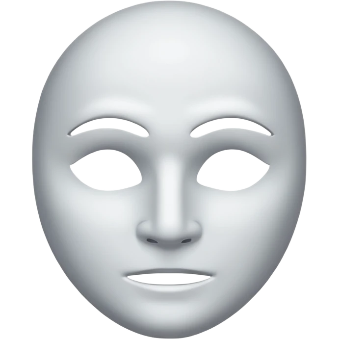 blank white mouthless masculine mask moon crescent hole  on forehead  emoji