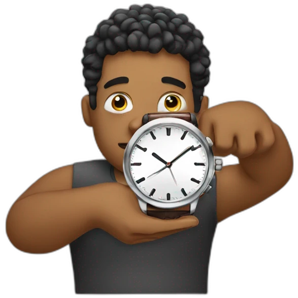 a lazy holding a luxury watch emoji