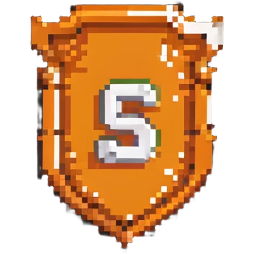 Detailed HTML5 logo with orange shield and white '5' in pixelated retro style emoji
