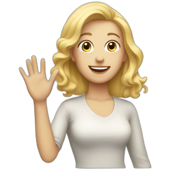 Blonde waving emoji