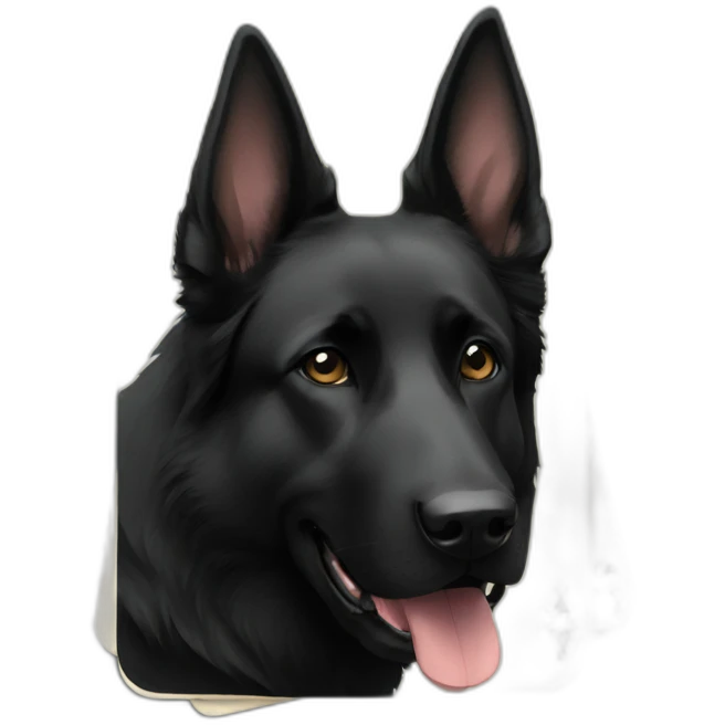 Black german shepherd playing cards emoji