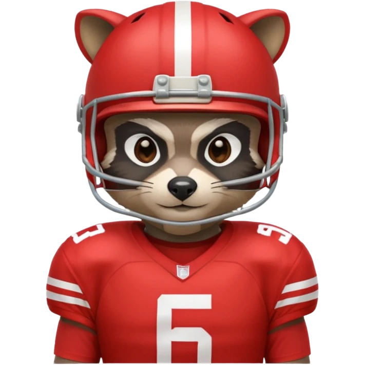 american football player raccoon red emoji