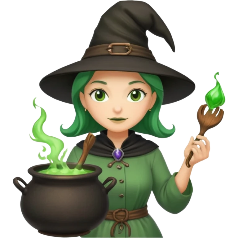 green witch cooking potion emoji