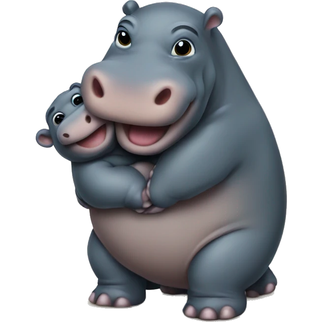 Trump hugging pygmy hippo emoji