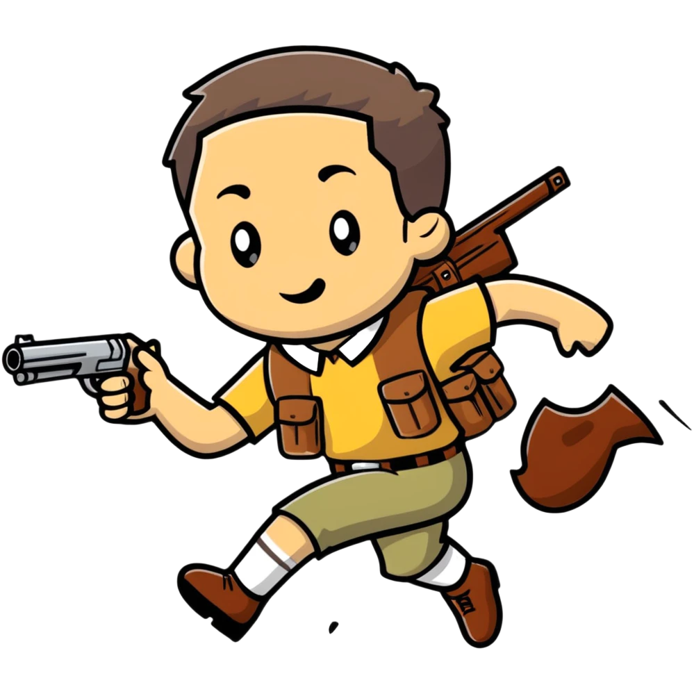 Scout character from Team Fortress 2 running with scattergun emoji
