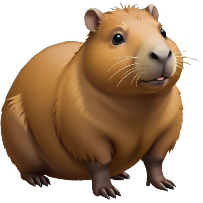 cinematic-capybara-realistic-full-body-on-all-fours-emoji,-plump-and-relaxed-body-soaking-in-the-warm-sun,-short-brown-fur-slightly-ruffled,-head-tilted-dramatically,-calm-expressive-eyes-exuding-serene-wisdom,-simplified-yet-realistic head tilted confidently staring at the camera in a comical way emoji