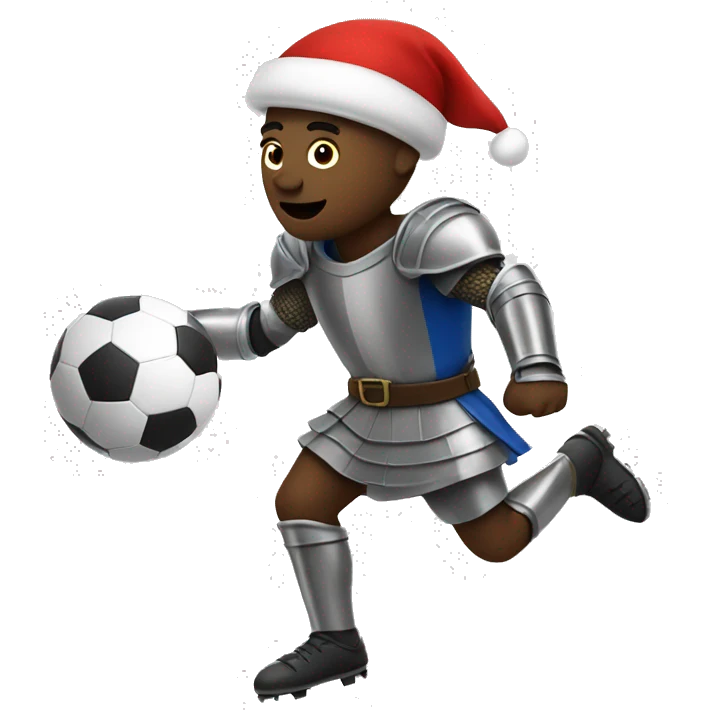 A knight playing soccer against Santa emoji