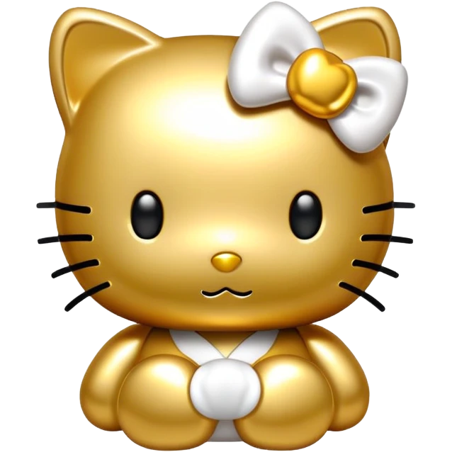 Gold hello kitty emoji