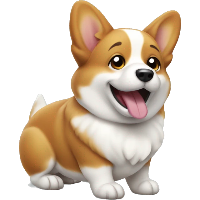 Happy corgi pooping emoji