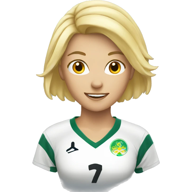 blond women with soccer  emoji