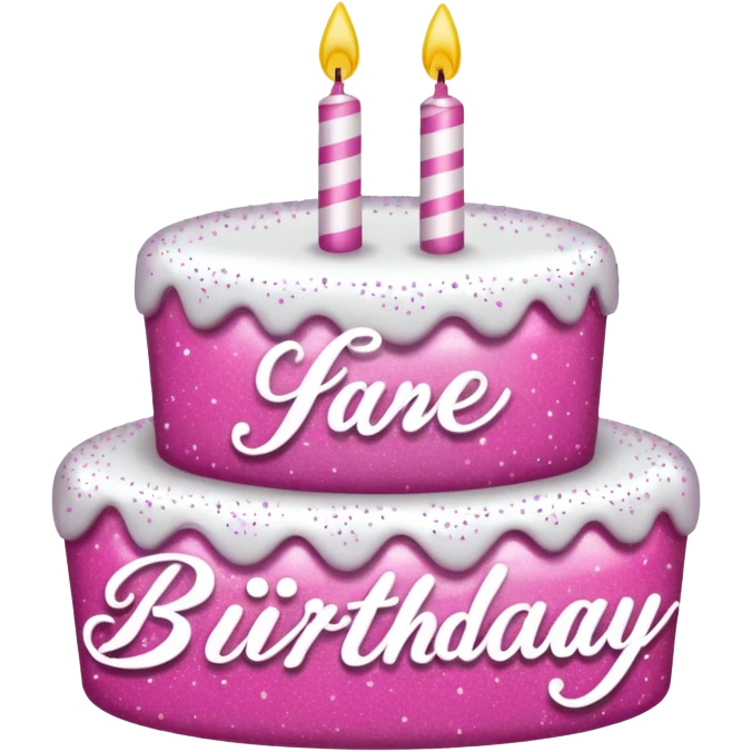 birthday sign in pink and white emoji