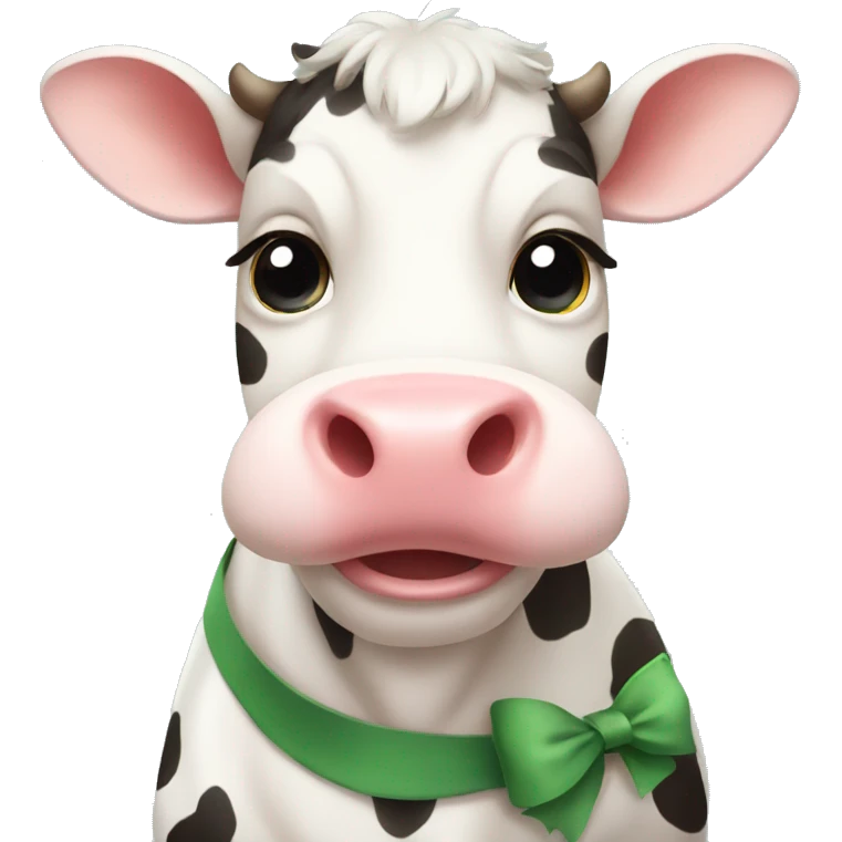 Cutest Cow with bow emoji