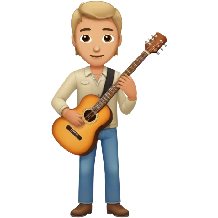 caucassian rock band with guitar emoji