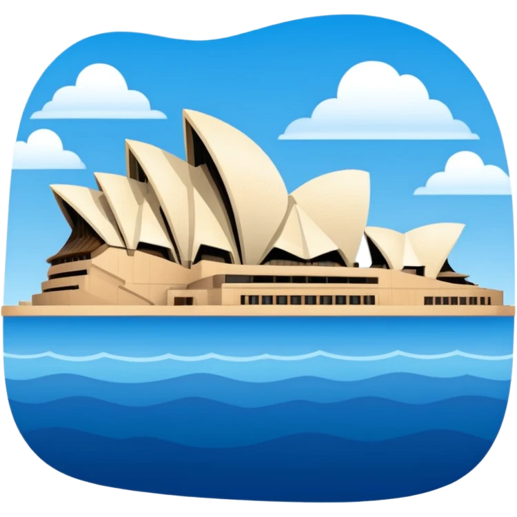 Sydney Opera House with blue sky emoji