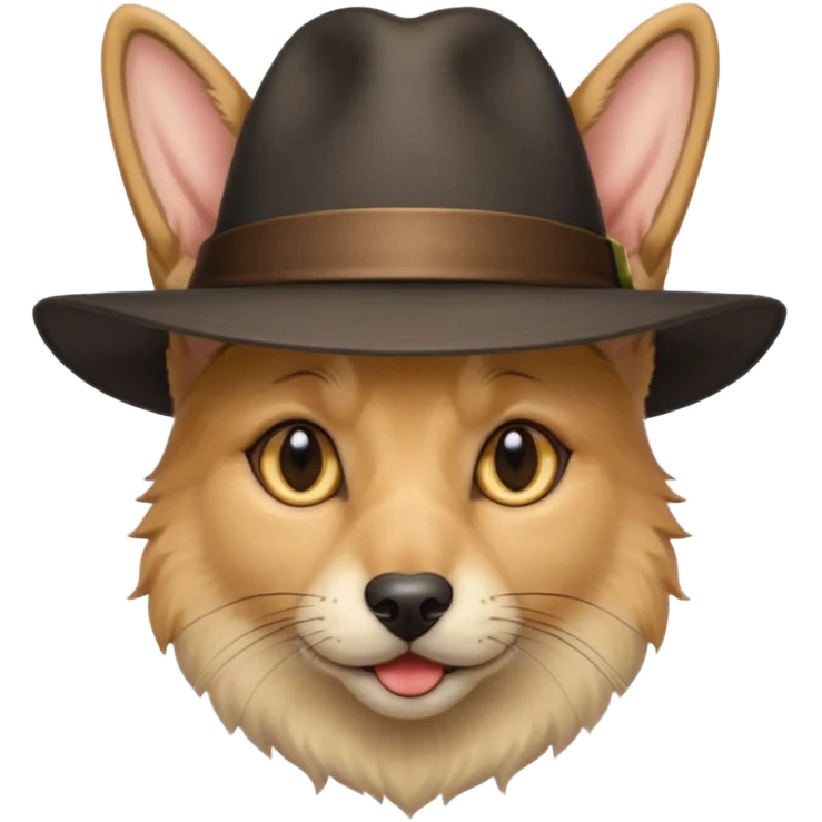 یه گربه که عکس کلاه روی سرش عکس یه سگ ژرمن شپرد  emoji