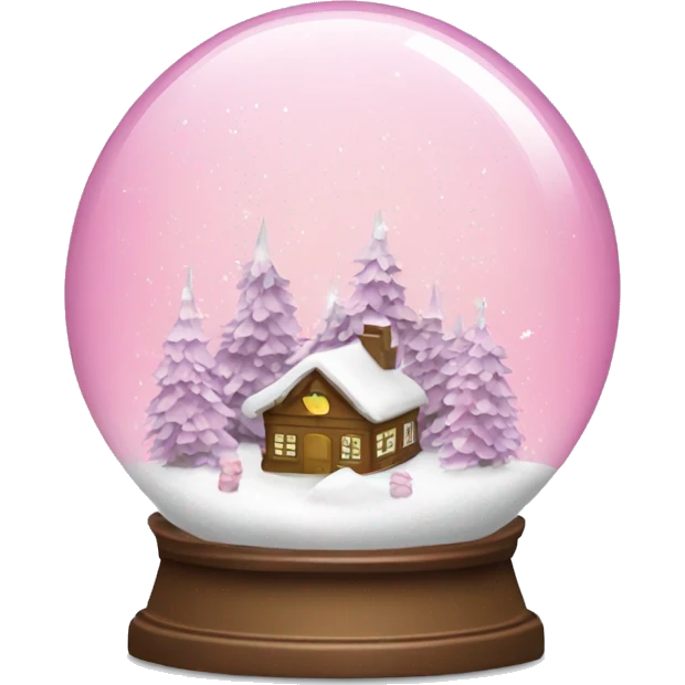 Pink winter wonderland snow globe  emoji