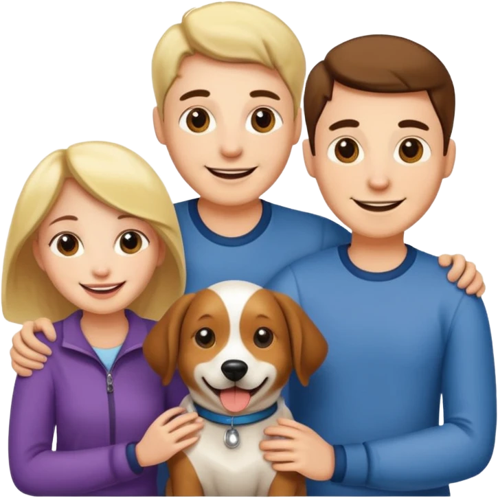 couple and their pet dog emoji