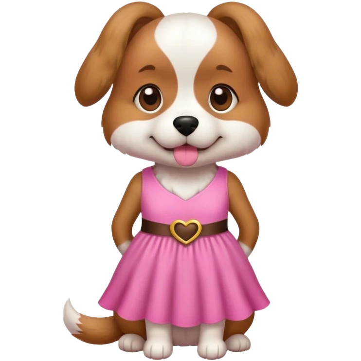 dog wearing pink dress emoji