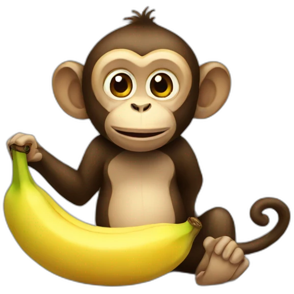 Monkey eating banana emoji