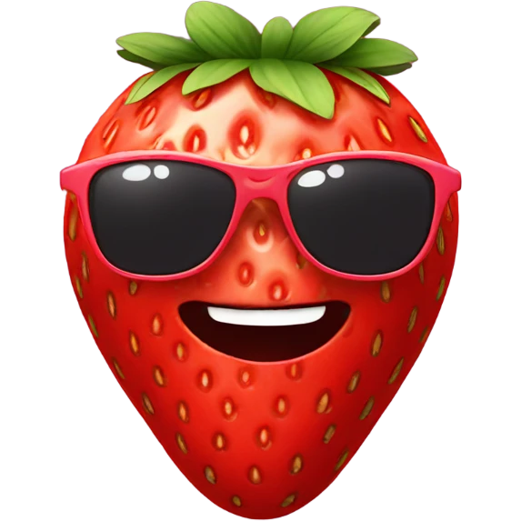 Strawberry with sunglasses emoji