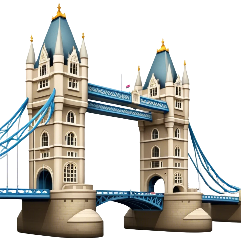 Cinematic Realistic Tower Bridge Landmark Emoji, depicted with iconic Victorian architecture spanning the River Thames, rendered with lifelike textures and dramatic natural lighting that captures its majestic presence. emoji