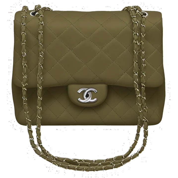 Chanel double flap bag dark khaki emoji