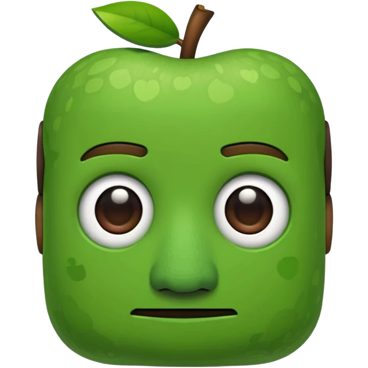 villager from minecraft, apple emoji style emoji