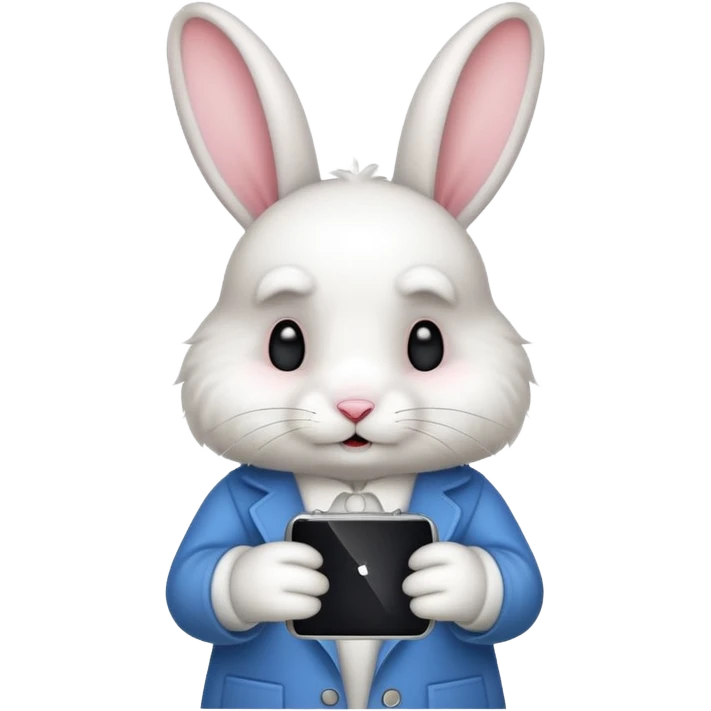 a rabbit playing on a phone emoji