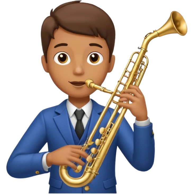 Boy with 4 arms holding a trumpet in one hand and a saxophone in the other with limbs with limbs emoji